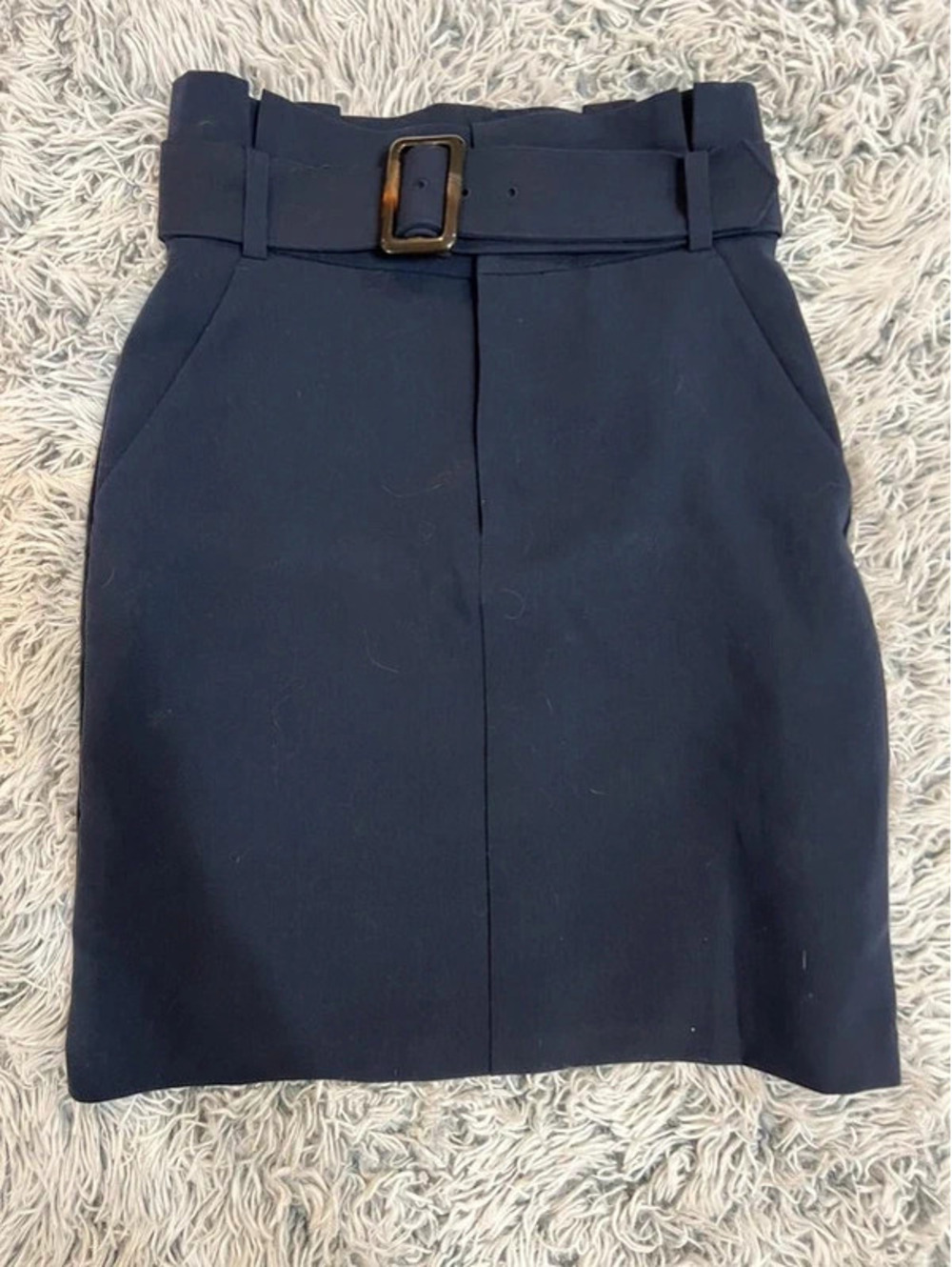 Banana Republic Navy Blue Belted High Waist Pencil Skirt Career Office